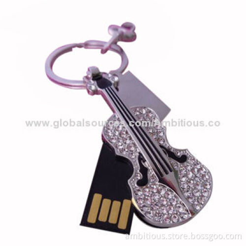Diamond guitar USB flash drive with rotating hidden connector